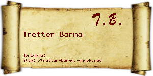 Tretter Barna névjegykártya